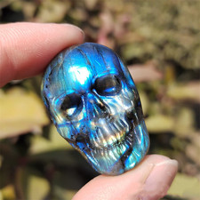 Natural labradorite Skull Carved Quartz Crystal Skull Reiki Healing Random 1PC picture
