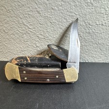 Vintage 1981 - 1986 Buck •110••  ( 3 Dot ) Folding Blade Knife w/Belt Sheath picture