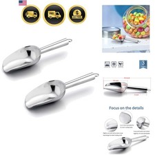 Mini Ice Scoop Set of 2 3 Ounce Stainless Steel Food Scoops for Freezer picture