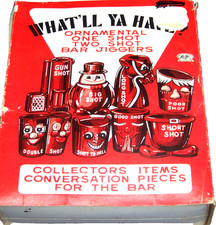 WHAT'LL YA HAVE? Ornamental Set of 8 pcs. Shot - Bar Jiggers Japan, Sealed picture