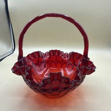 FENTON ART GLASS 1964 THUMBPRINT RUBY  RED 8