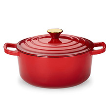 4.5QT Enamel Cast Iron Dutch Oven, 9.5 Inch Round Soup Pot with Lid, Induction  picture