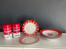 Andy Warhol Campbell’s Soup Block 100 Cans 8 Pc Plates Bowls Thermos Lot picture
