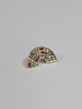 Sparkling Rainbow Lapel Pin Small Size Faux Jewels  picture