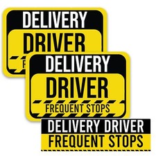 Magnet Me Up Caution Frequent Stops Delivery Driver Magnet Decal for Car, 3 PacK picture