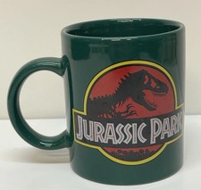 Vtg 1992 Jurassic Park Dinosaur Coffee Mug “CAUTION KEEP WINDOWS UP” RARE Promo picture
