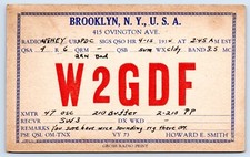 QSL CB Ham Radio W2GDF Brooklyn New York Vintage Kings County NY 1934 Card picture