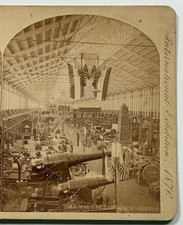 Machinery Hall, Broad Avenue View with Industrial Exhibits Vintage Stereoview picture