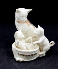LENOX Jewels Collection Kitten Kapers Cat & Kittens In Basket Porcelain Figurine picture