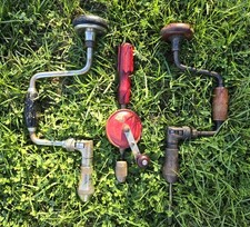 Lot 3 Vintage Manual Hand Crank Drills Millers Falls Eggbeater Pexto Bit Brace  picture
