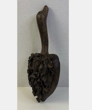 Exceptional Hand-Carved Wooden Rice Paddle | Intricate Asian Folk Art Sculpture picture