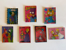 Simpsons 1993 WIGGLE CARDS Bartman Maggie 7 CARD LOT Seven Different  picture