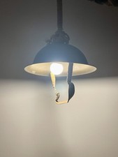 Vintage 1942 MK1 Military Helmet Lamp Repurposed Industrial Pendant Light Rope picture