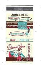 Diamond Jim's Casino - Jackpot, Nevada    Matchbook Cover    Closed 1965 picture