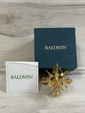 VTG 1998 Baldwin Annual Brass Kensington Snowflake Ornament Box Metal Ornament picture