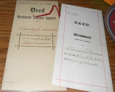 1906 Westminster Cemetery Co Deed Thomas L. Howard~Philadelphia picture