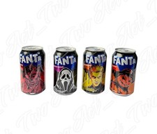 Fanta HORROR Set of 4 Halloween Ghostface Werewolf Vampire Pumpkin 12oz Cans picture