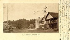 Stowe VT Main Street Postcard 1905 Green Mountain Inn Antique B&W View UDB picture
