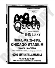 1977 Queen Day At the Races Tour Concert Chicago Stadium Newspaper Ad 8x10 Photo picture