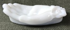 Vintage Kemple White Milk Glass Hand, Trinket Dish, Dresser Dish picture