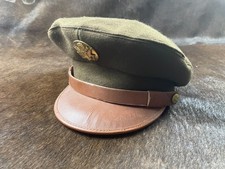 1940s WWII Era US Enlisted Felt Service Cap with Late Style Enlisted Cap Device picture