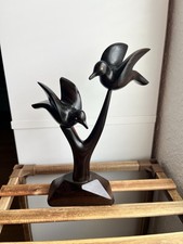 Vintage Handmade Carved Ironwood Wood Birds Sculpture? Modern Style picture