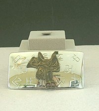 Vintage CHAMBERS BELT CO Western Saddle Ranch Brand Belt Buckle USA 2.72