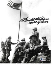 HERSHEL WILLIAMS AUTOGRAPHED SIGNED MEDAL OF HONOR IWO JIMA WWII BECKETT BAS COA picture