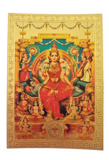 Mini Image Picture God Hindu Tripura Sundari Gold Plated India Embossed Lucky 3