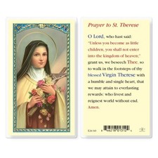 Prayer to St Theresa (Therese the Little Flower) - Laminated Holy Card 343 picture