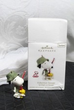 Hallmark PEANUTS Spotlight on Snoopy series 15th Fisherman Snoopy Ornament -NOS picture