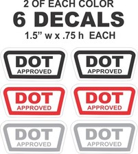 6 DOT Approved Bell Arai Shark AGV Shoei Snell Motorcycle Helmet  Vinyl Decals picture