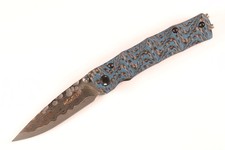 Mcusta Seki Japan MC-33 25th Anniversary Bamboo Blue G10/CF Folding Pocket Knife picture