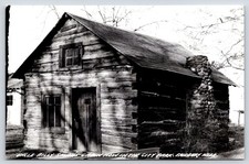 Uncle Billy Smith's Cabin in City Park Fairbury Nebraska RPPC Vintage Postcard picture