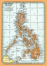 Vintage MAP of the PHILIPPINE ISLANDS from 1938 - 5 x 7 inch Photo Print picture