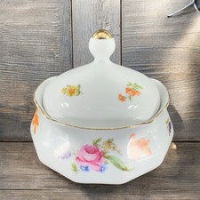 JL Menau Graf Von Henneberg Fine Porcelain Canister Jar Large Sugar Bowl W Lid picture
