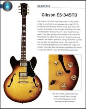1959 Gibson ES-345TD + 1966 Gibson EB-2 Bass guitar pin-up history article picture