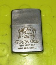Vintage 1966 Zippo Lighter Taylor Made Beef Walnut Hills Feed Yard Great Bend KS picture