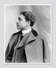Handsome Black Victorian Man in Profile c1890s, Vintage Photo Reprint picture