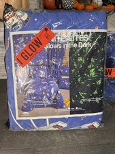 Whiting 70s Twin Bedspread & Pillow Set Rare Vintage Astronaut Deadstock NOS picture