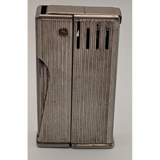 Forever Pocket Lighter Vintage Silver Pinstripe Austria Good Lift Arm Patent picture