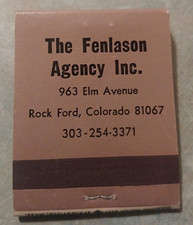 Vintage The Fenlason Agency Inc Advertising Matchbook Rock Ford CO The Hartford picture