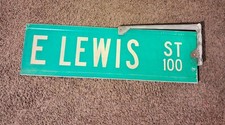 E LEWIS ST 100 Green Street Sign - East Lewis St Green Sign picture
