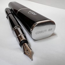 Cerruti 1881 Fountain Pen Black & Silver Metal Luxury Executive Pen w/ Case picture