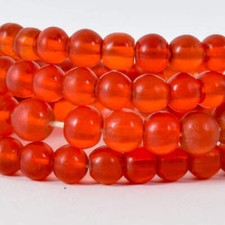 Bohemian Translucent Red Trade Beads Czech 32 Inch picture