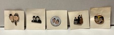 Group Of 5 Different Vintage Laurel and Hardy  Enamel Lapel Pin NOS picture