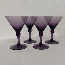 Vintage Fostoria HRM Amethyst Martini Glasses - Set of 4 - Excellent Condition picture