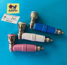 Inhale®️ 3 PCS Wood Sleeves + Steel Tobacco Smoking Metal Pipe w 10 brass screen picture