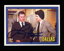 1981 DONRUSS LARRY HAGMAN SIGNED LORIMAR DALLAS #14 AUTO J. R. EWING ORIGINAL picture