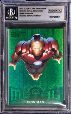 2017 ULTRA PRECIOUS METAL GEMS PMG GREEN IRON MAN MISSING SERIAL #MM8 BGS AUTH picture